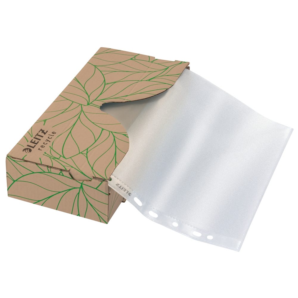 Leitz Recycle Punched Pocket Dispenser, A4, Clear, Pack 40
