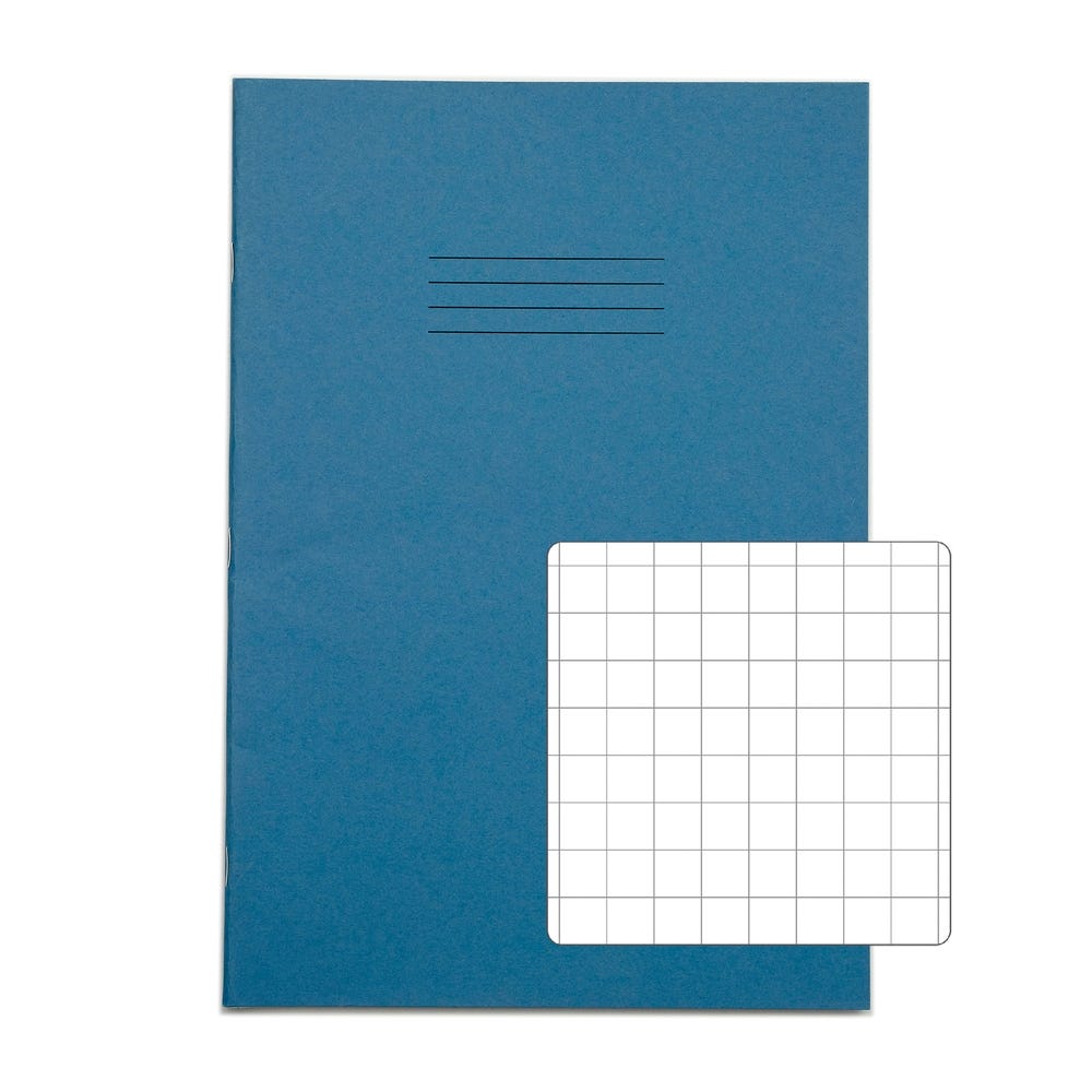 Classic A4 Exercise Book 10mm Squared 80 Page Box of 50 Light Blue