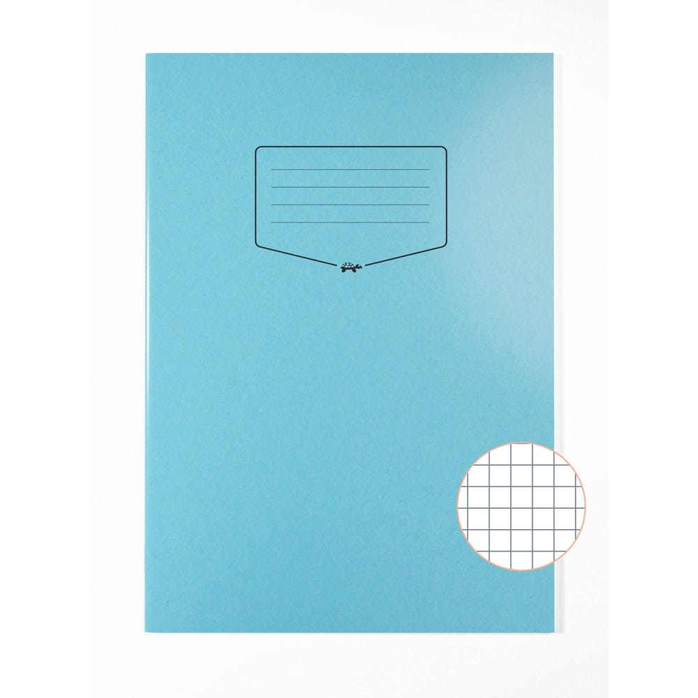 Premium A4 Exercise Book 5mm Squared 80 Page Box of 50 Blue