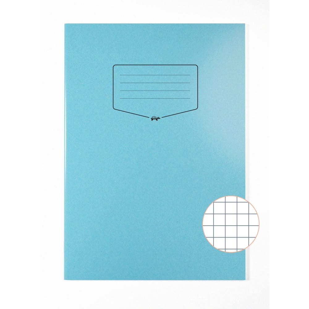 Premium A4 Exercise Book 7mm Squared 80 Page Box of 50 Blue