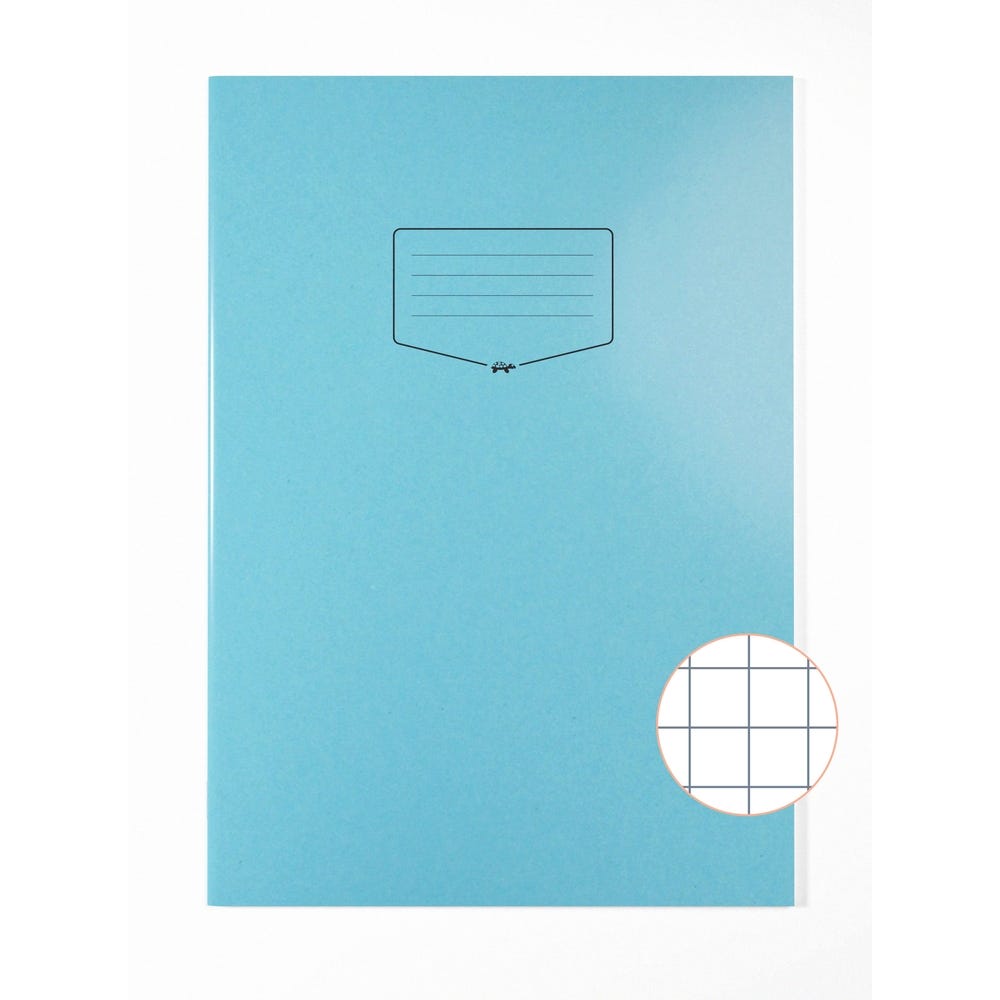 Premium A4+ Exercise Book 10mm Square 80 Page Box of 50 Blue