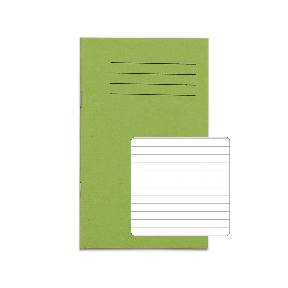 164 x 99mm Exercise Book 7mm Ruled 32 Pages Box of 100 Green