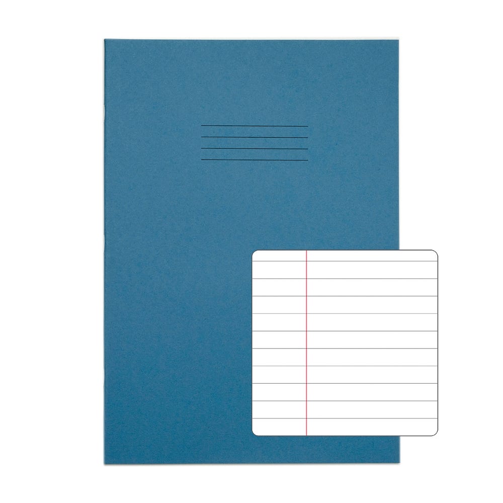 Classic A4 Exercise Book 8mm+ Margin 32 Page Box of 100 Light Blue