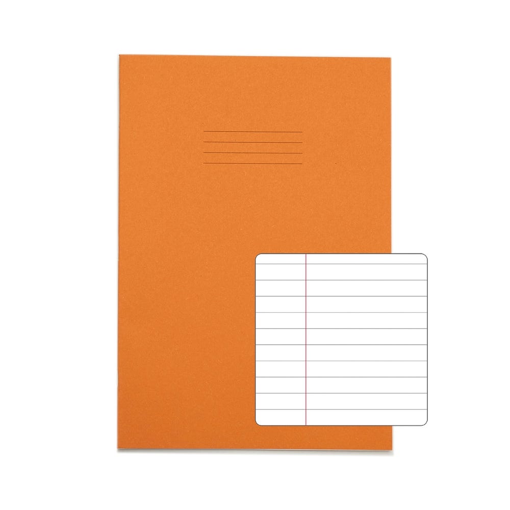 Classic A4 Exercise Book 8mm+ Margin 48 Page Box of 100 Orange