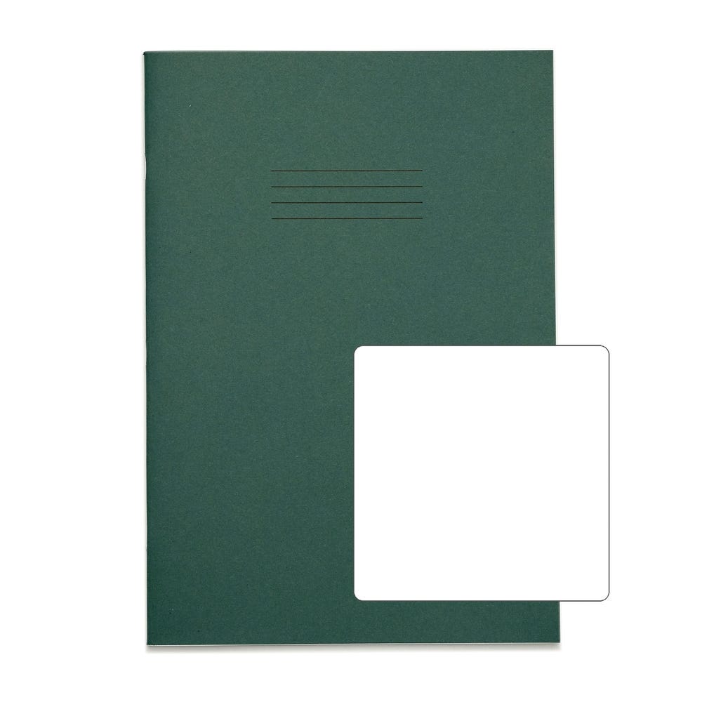 Classic A4 Exercise Book Plain 48 Page Box of 100 Dark Green
