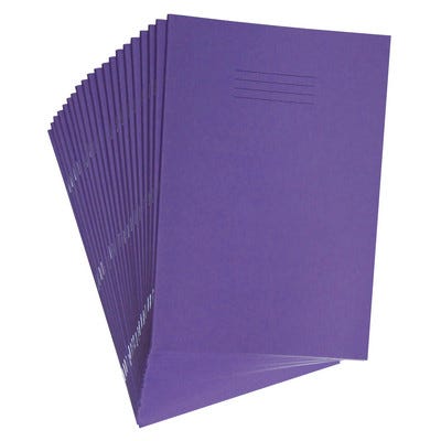 A4 Economy Exercise Book 8mm + Margin 60 Pages Box of 50 Purple