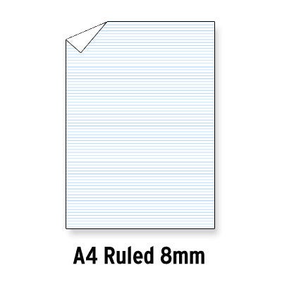 A4 Loose Leaf Paper Grey Ruled 8mm Unpunched Box of 5 Reams