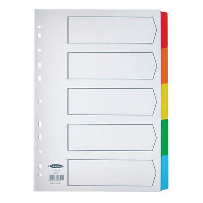 Reinforced Dividers, A4, 5 Part Set, Each