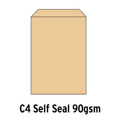 Manilla Envelopes Self Seal C4 90gsm Box 250