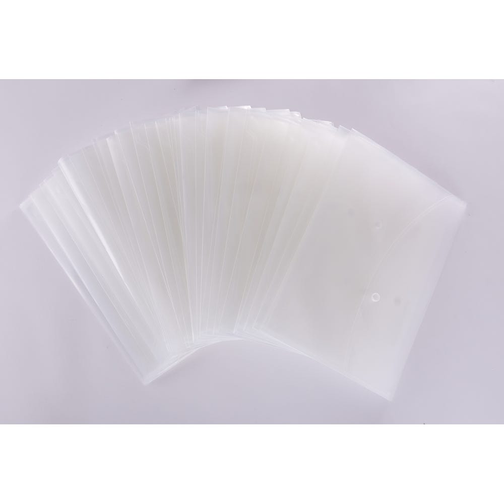 KCS Foolscap Clear Popper Wallets Pack of 40