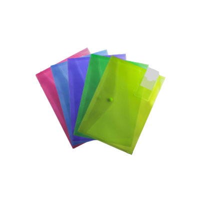 KCS Foolscap Assorted Pastel Colour Popper Wallets Pack of 40