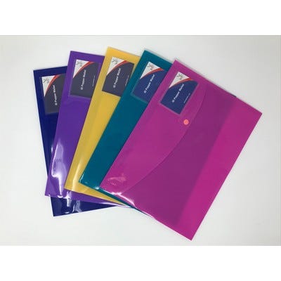 A4+ Popper Wallets with ID Holder Assorted Pack of 5