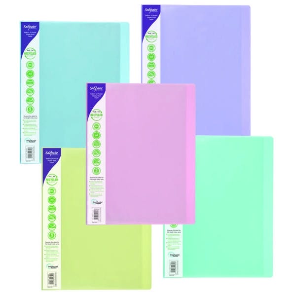 Snopake Reborn Display Books 24 Pockets Assorted Pack of 5