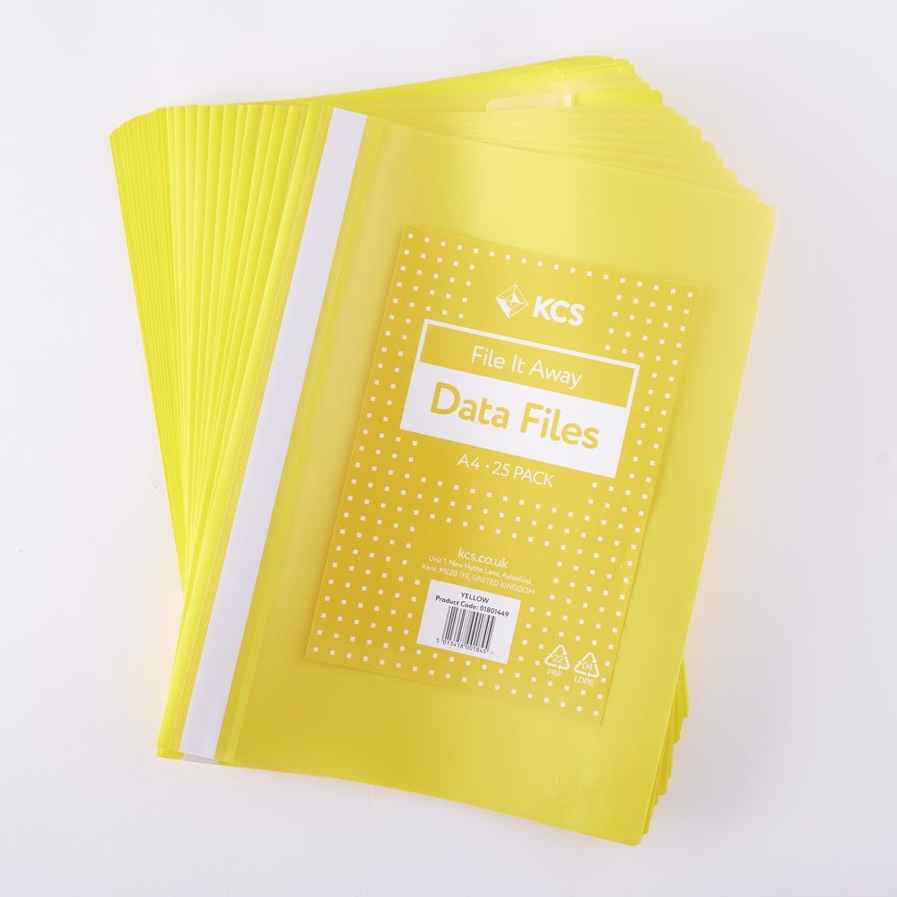 A4 KCS Data Files Yellow Pack of 25