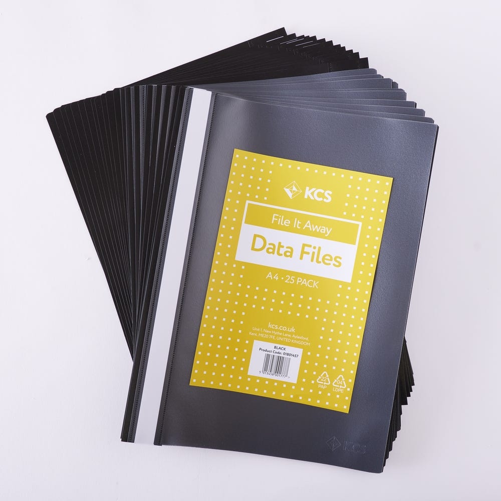 A4 KCS Data Files Black Pack of 25