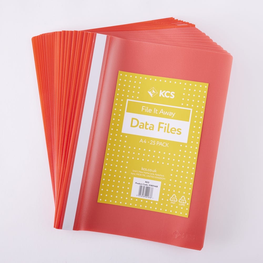 A4 KCS Data Files Red Pack of 25