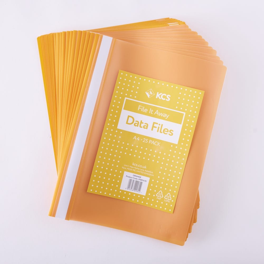 A4 KCS Data Files Orange Pack of 25