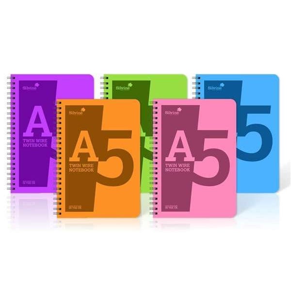 A5 Silvine Polypropylene Notebooks Pack 10