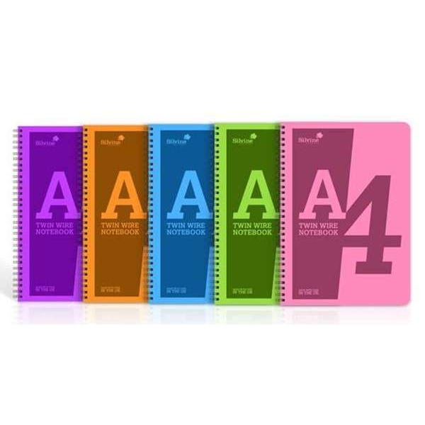 A4 Silvine Polypropylene Notebooks Pack 5