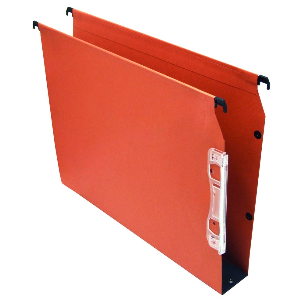 Esselte Orgarex Lateral Suspension Files, 50mm Base, Orange, Pack 25