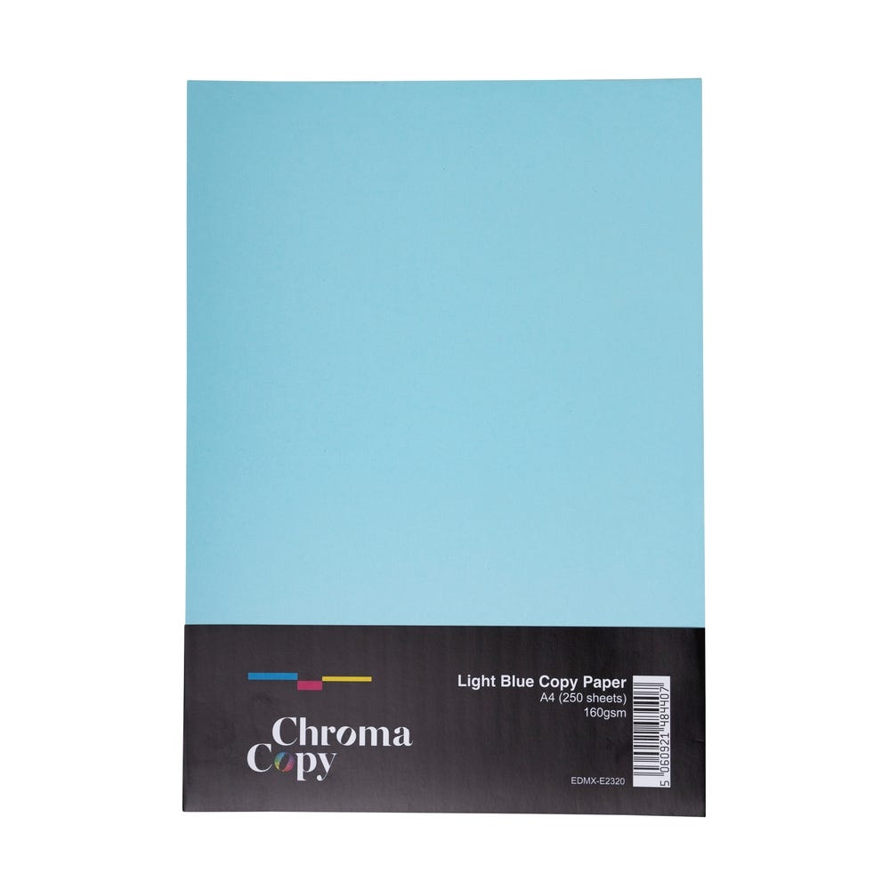 A4 Coloured Copier Card 160gsm Light Blue 250 Sheets