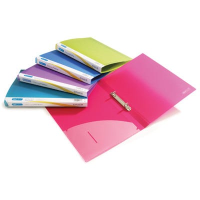 Rapesco A4 Polypropylene Ring Binders, 15mm Capacity, Assorted Colours, Pack of 10