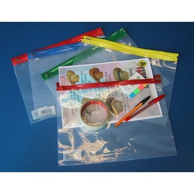 A4 Zipped Wallets Assorted Colours Pack of 25