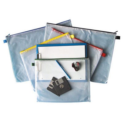 A4 Premium Zipped Wallets Assorted Colours Pack 5