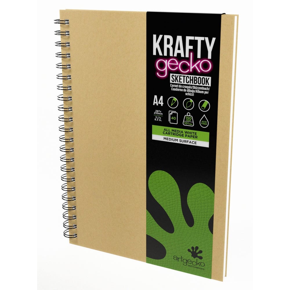 A4 Portrait Krafty Artgecko Sketchbook Pack of 10