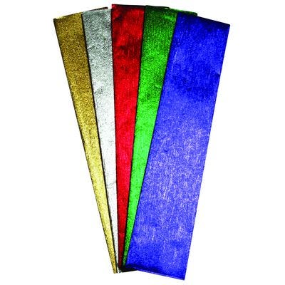 Crepe Paper Metallic Assorted Cols Pk5