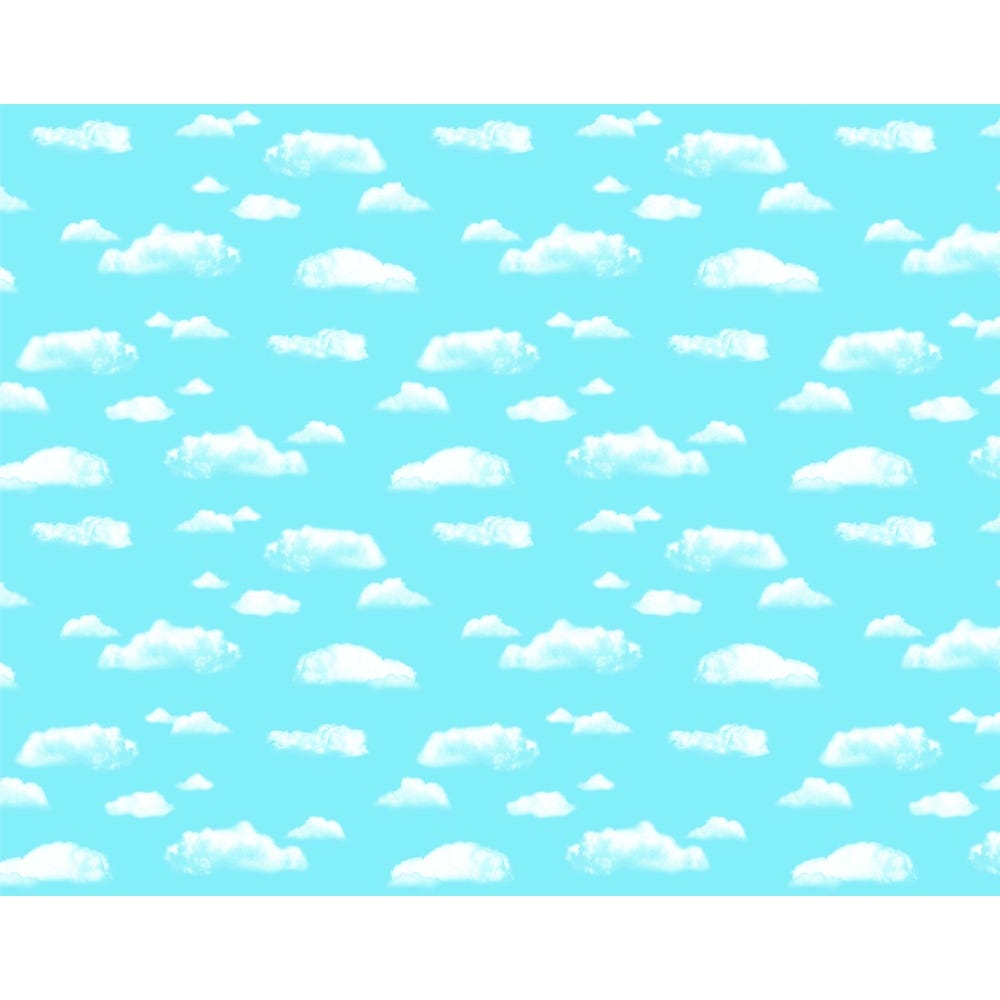 1218mm x 15m Fadeless Poster Paper Roll Blue/White Cloud Design