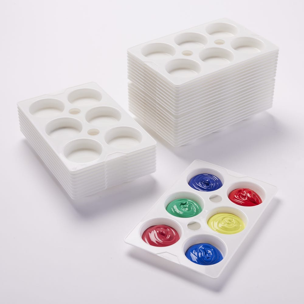 6 Well Mixing Palette, Pack of 30
