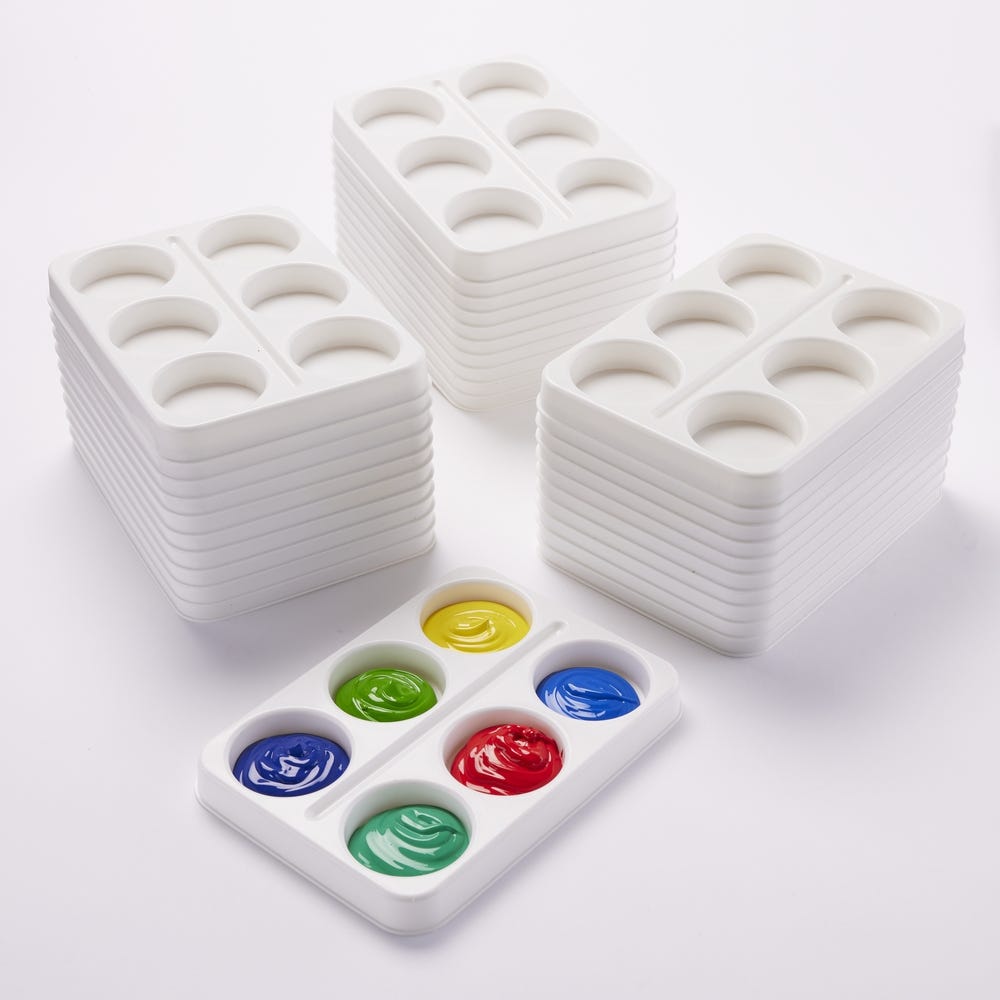 6 Well Paint Palette, Pack of 30