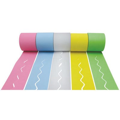 Cool Colours Scalloped Paper Border Rolls Assorted Pack 5