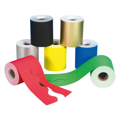 2 x 6cm x 50m Scalloped Paper Border Rolls