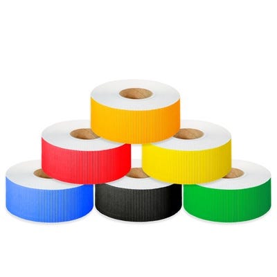 Straight Edge Corrugated Border Roll, Assorted, Pack of 6
