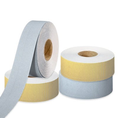 Straight Edge Corrugated Border Roll, Metallic, Pack of 4