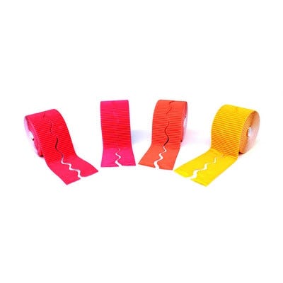 Corrugated Decorative Border Red/Orange Pack of 4