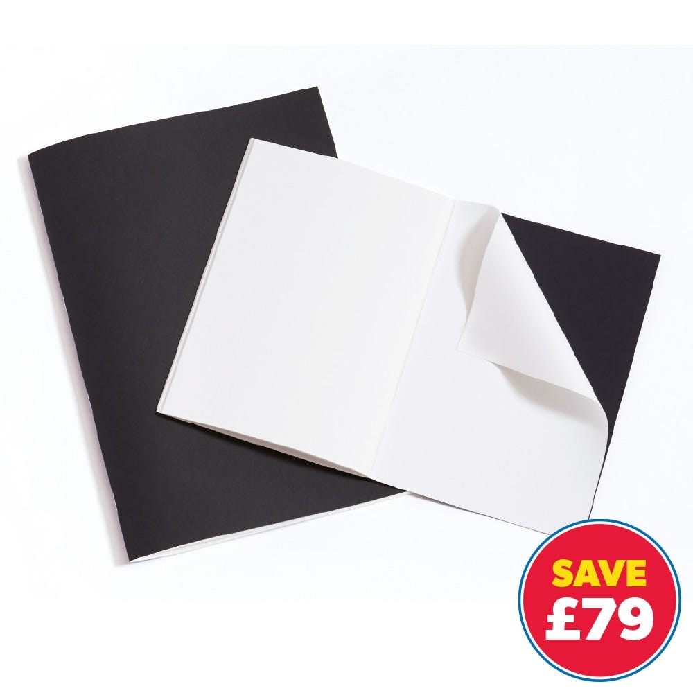 A3 Portrait KCS Stapled Sketchbook Black Covers Pack of 50