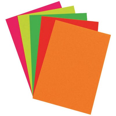 Fluorescent Card A4 Assorted Pack 50