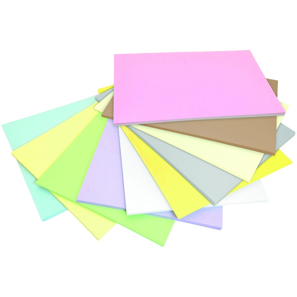 Pastel Lightweight Card Stack A4 Assorted Pack 500