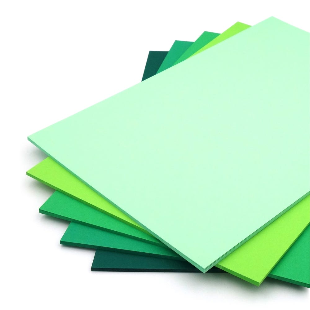 A4 Green Tones Card Pack of 50