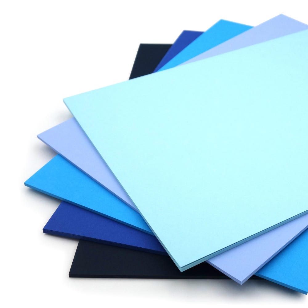 A4 Blue Tones Card Pack of 50