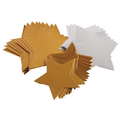 Gold & Silver Card Stars Gold/Silver Pack of 50