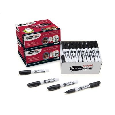 Show-me Drywipe Teacher Pens Black Pack of 50