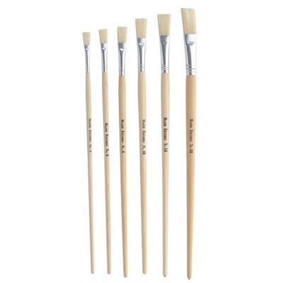 Hog Bristle Short Handle Flat Paint Brushes Natural Pack of 60