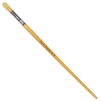 Long Handle Hog Bristle Round Paint Brushes No. 14 Pack of 10