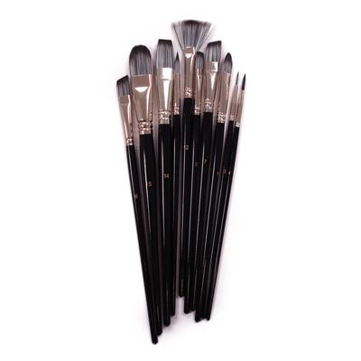 Silvertone Synthetic Paint Brushes Pack of 10