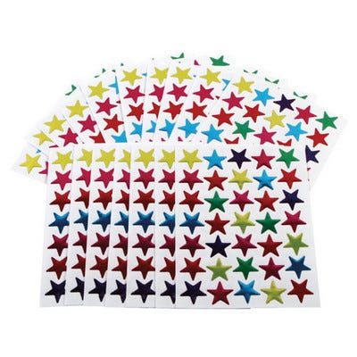 Peel & Stick Coloured Stars Assorted Pack 700