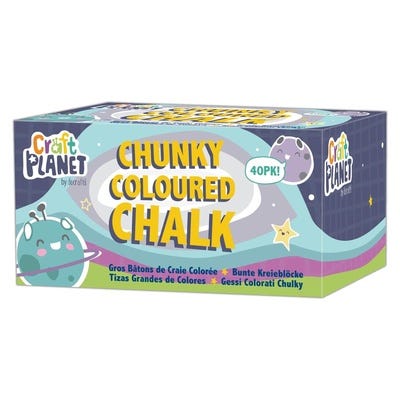 Chunki Coloured Chalk Assorted Pack 40